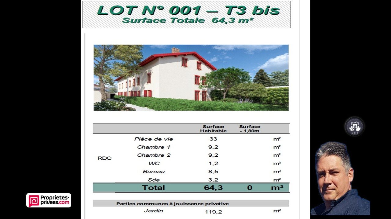 Appartement à vendre, 69m², Lyon 3ème