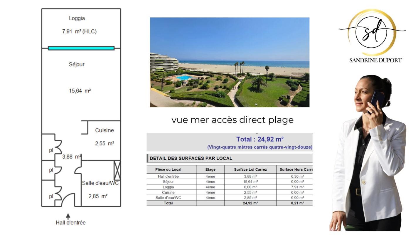 Appartement à vendre, 24m², Canet-en-Roussillon