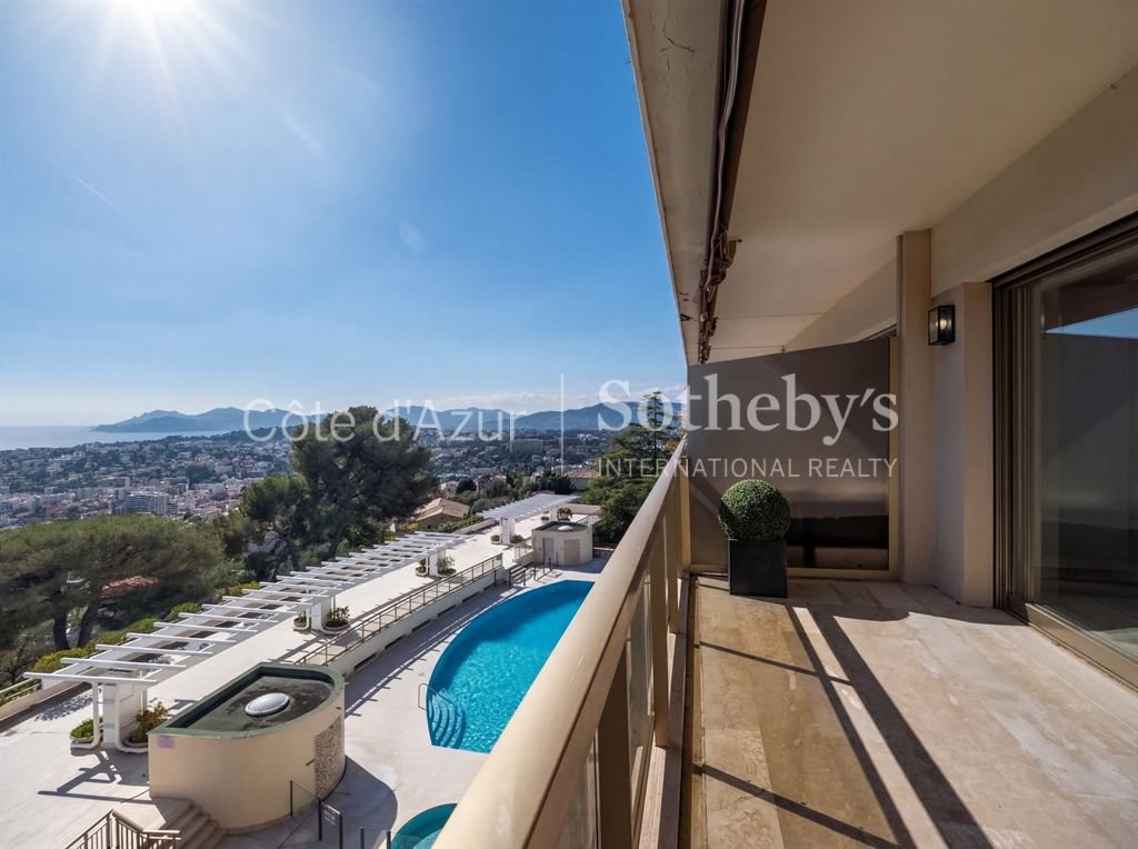 Le Cannet one bedroom apartment panoramic sea view luxury residence pool tennis parking - Vue 4