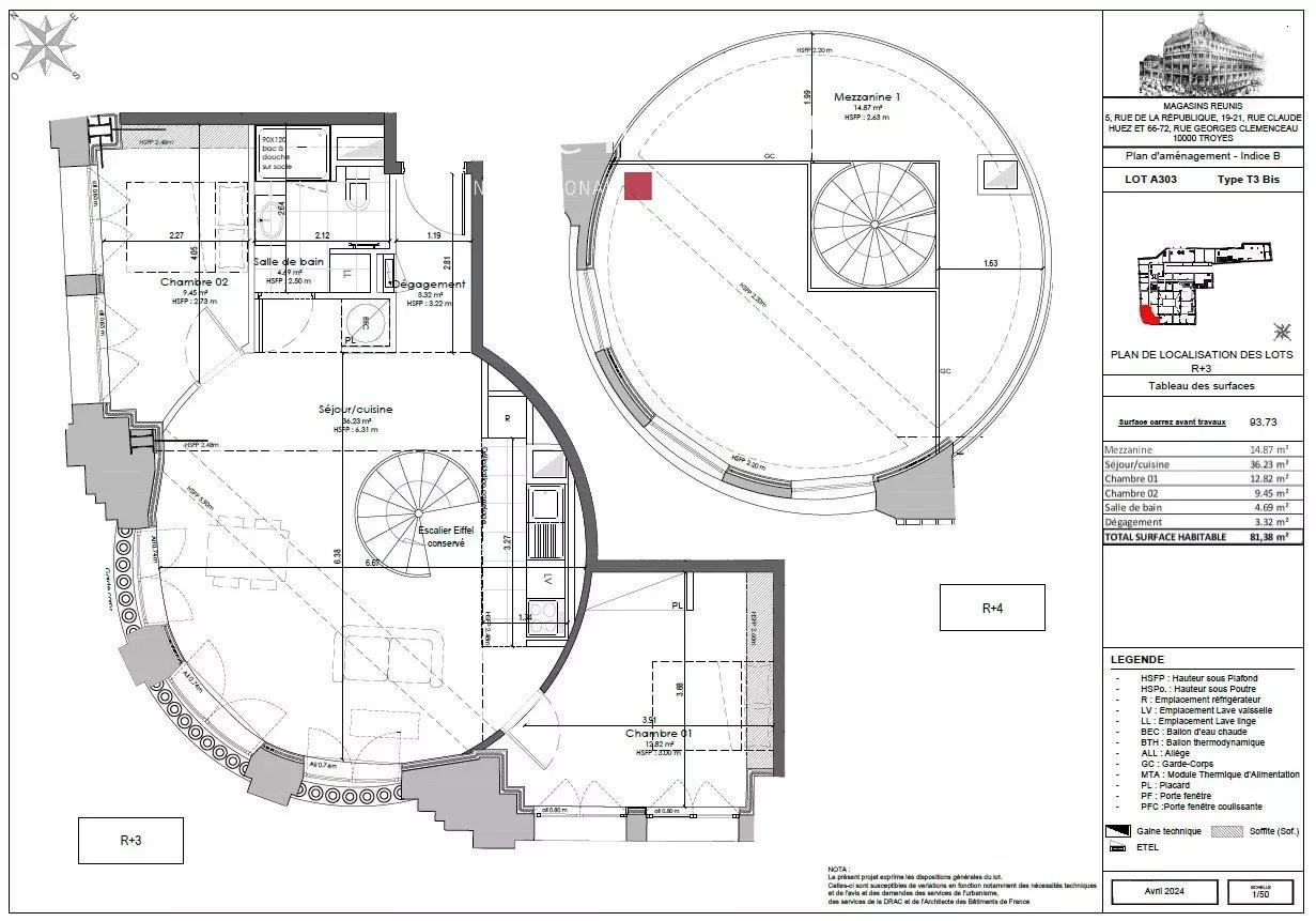 Appartement à vendre, 81m², Troyes