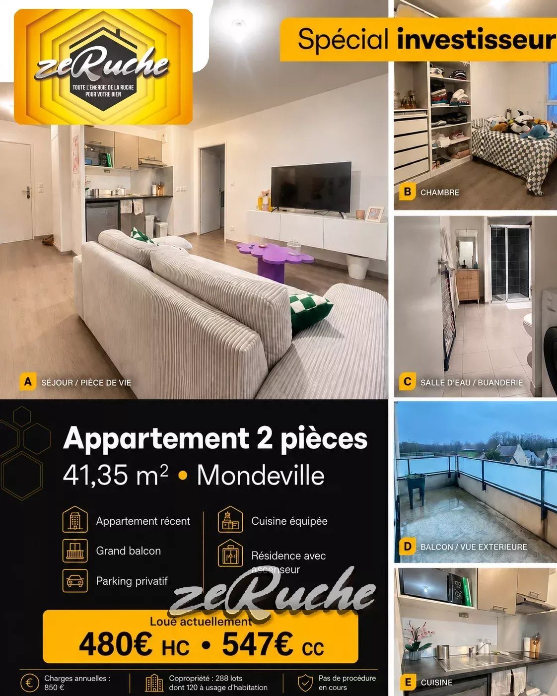 Appartement à vendre, 41m², Mondeville