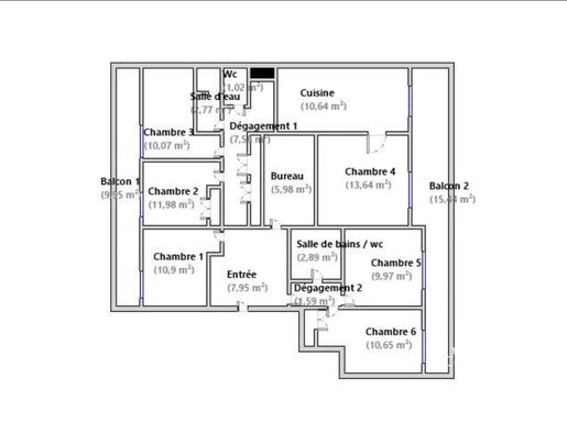 Appartement 6 pièces 110 m² · à Montpellier · 110 m² · 106 000 €