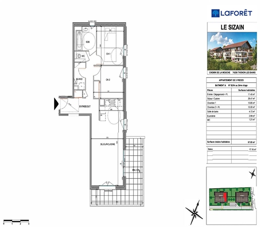 Appartement 3 pièces 68 m² · à Thonon-les-Bains · 68 m² · 325 000 €