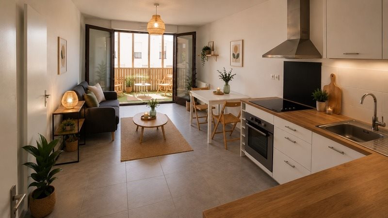Ovalie: Spacious Two-Room Apartment with Terrace and Underground Parking for First-Time... - Vue 5
