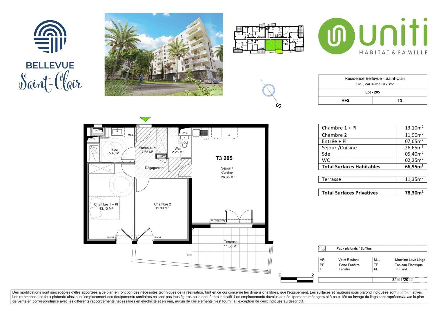 Appartement à vendre, 66m², Sète