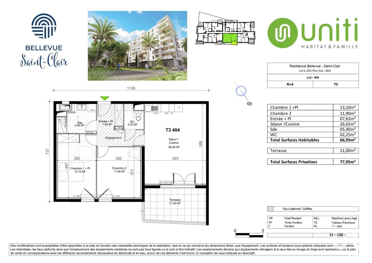 Appartement à vendre, 66m², Sète