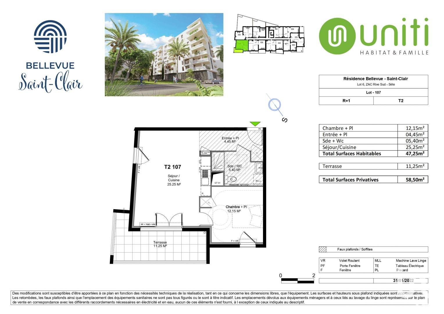 Appartement à vendre, 47m², Sète