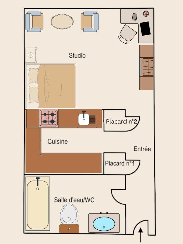 Appartement à vendre, 28m², Montluçon