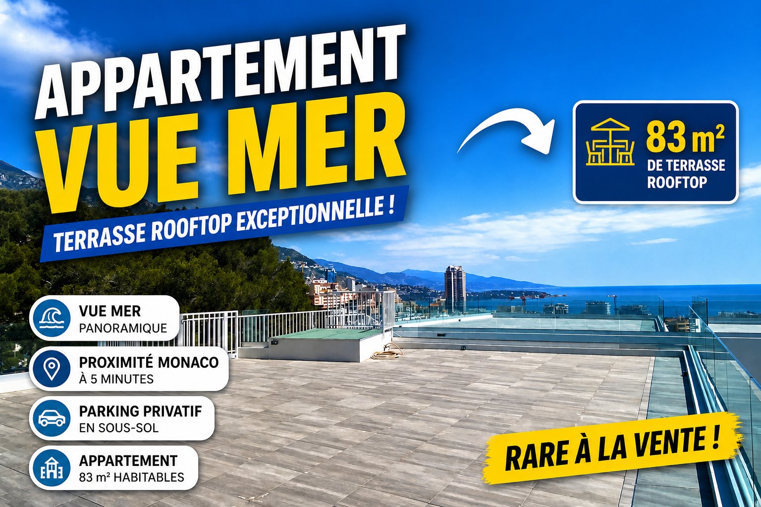 Appartement à vendre, 73m², Beausoleil