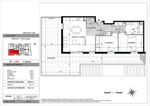 Appartement 3 pièces 69 m² · à Vallauris · 69,1 m² · 582 000 €