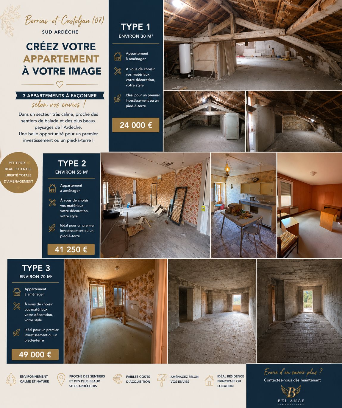 Appartement à vendre, 30m², Berrias-et-Casteljau