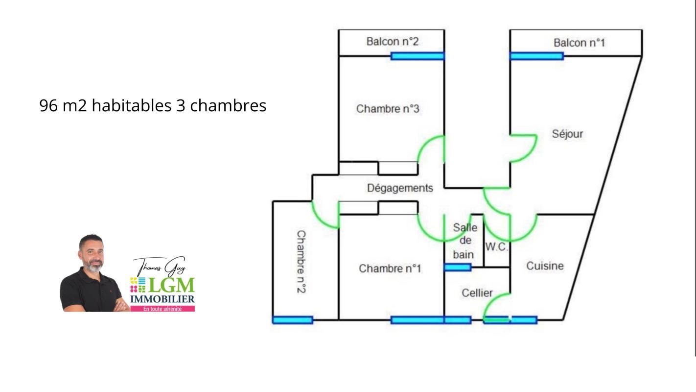 Appartement à vendre, 96m², Alès