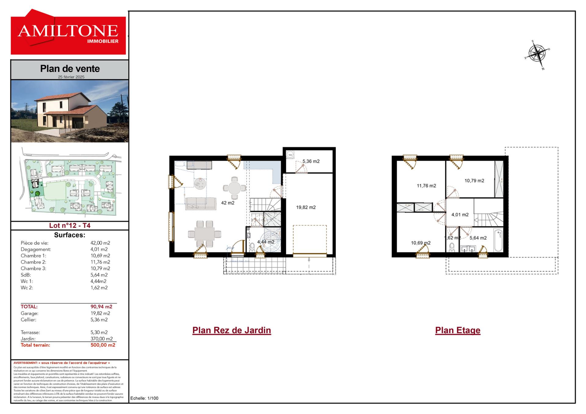 Maison à vendre, 90m², Guéreins