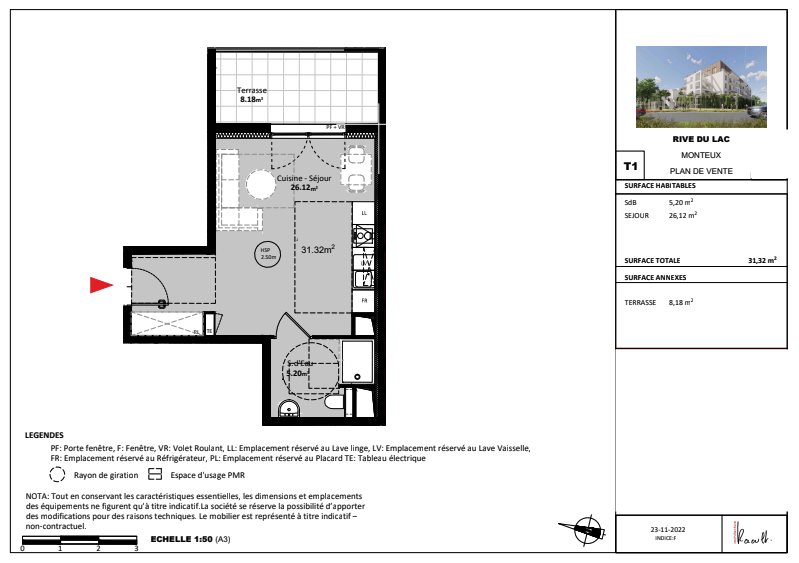 Appartement à louer, 31m², Monteux