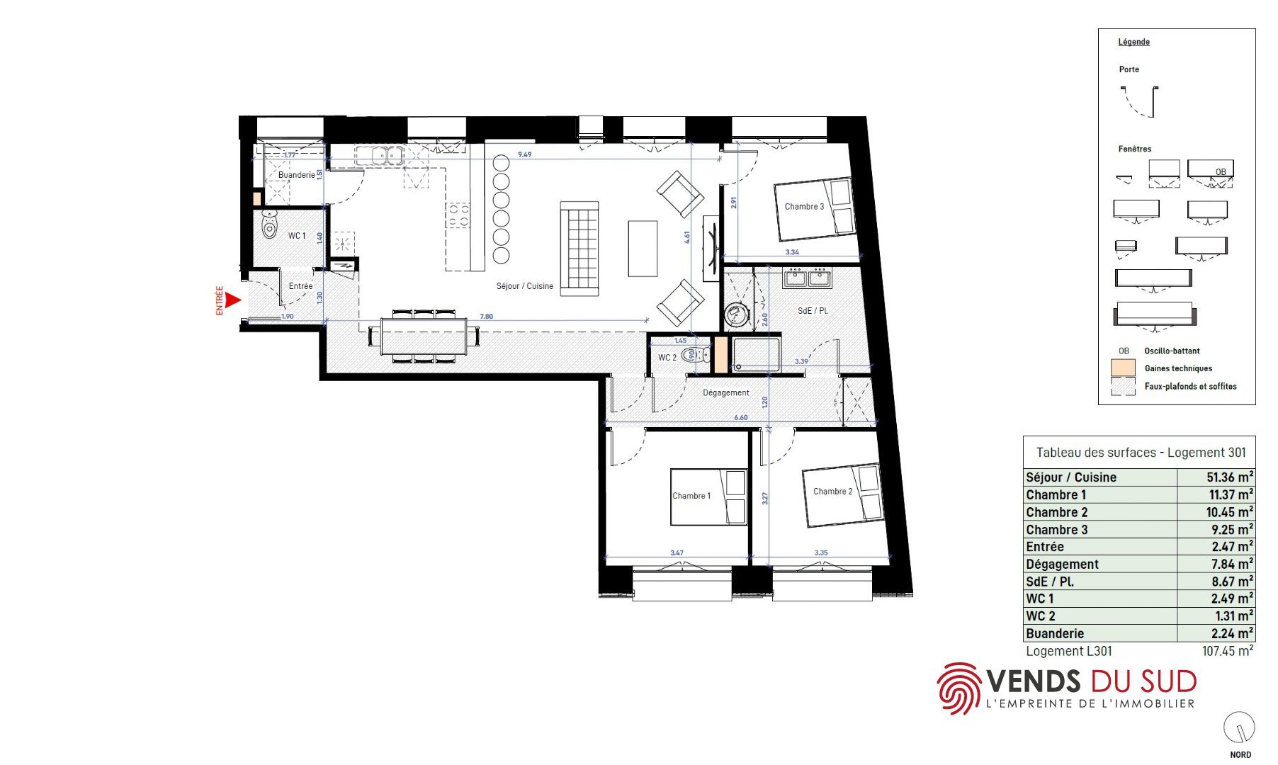 Appartement à vendre, 107m², Béziers