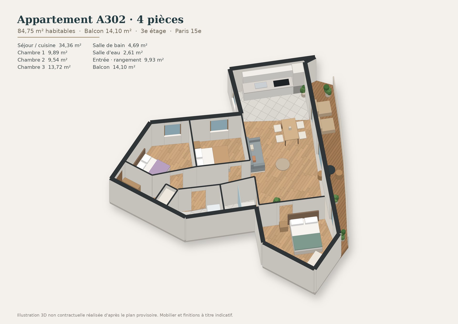 Appartement – Paris 15 - Vue 3