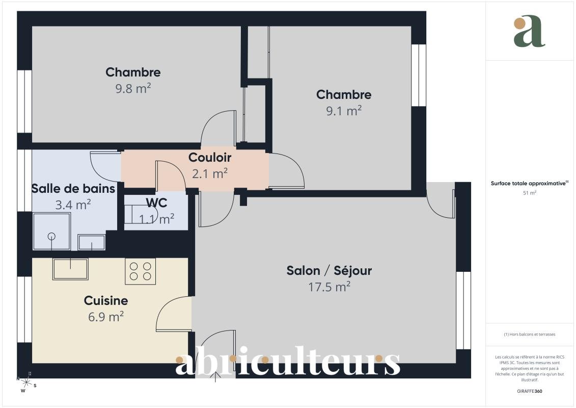 Appartement à vendre, 52m², Argenteuil