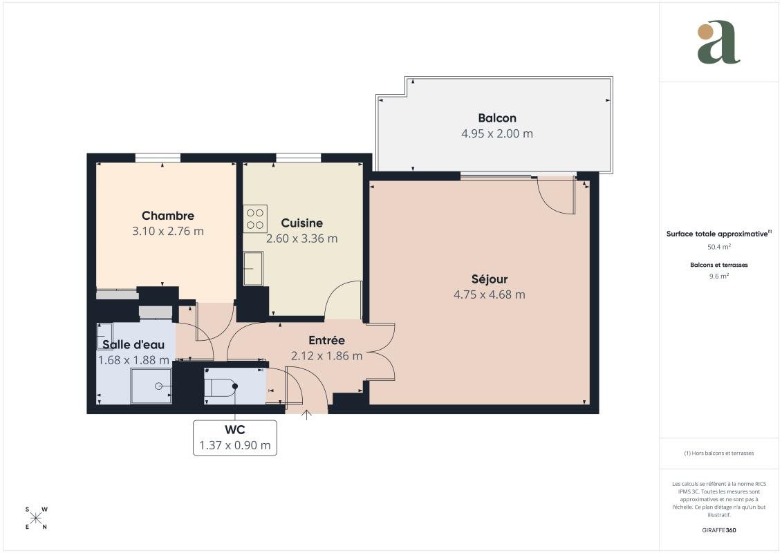 Appartement à vendre, 50m², Bron