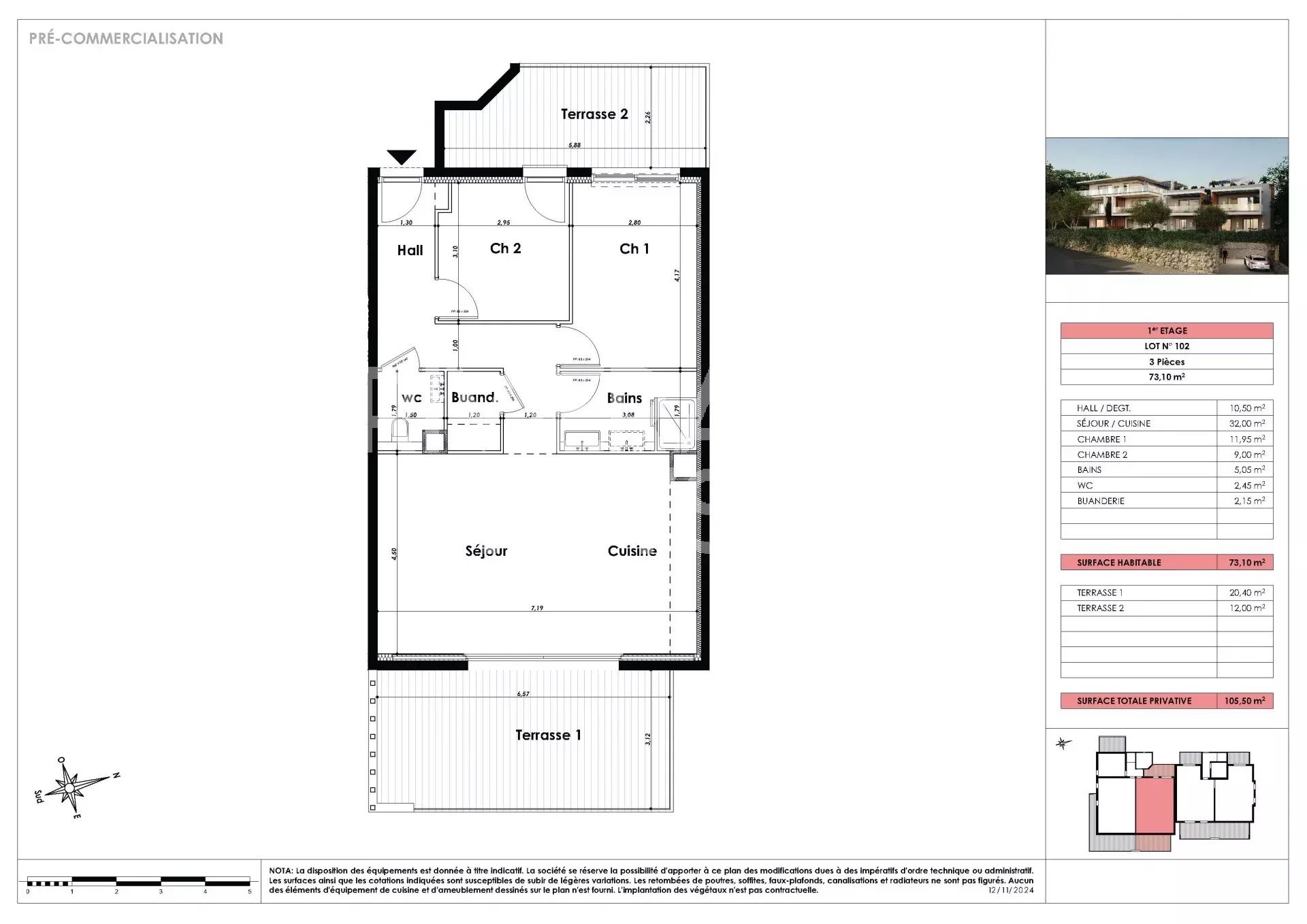 Appartement à vendre, 73m², Biot