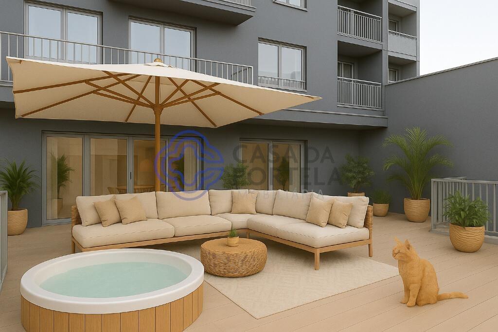 Appartement 2 chambres avec balcon et place de parking.