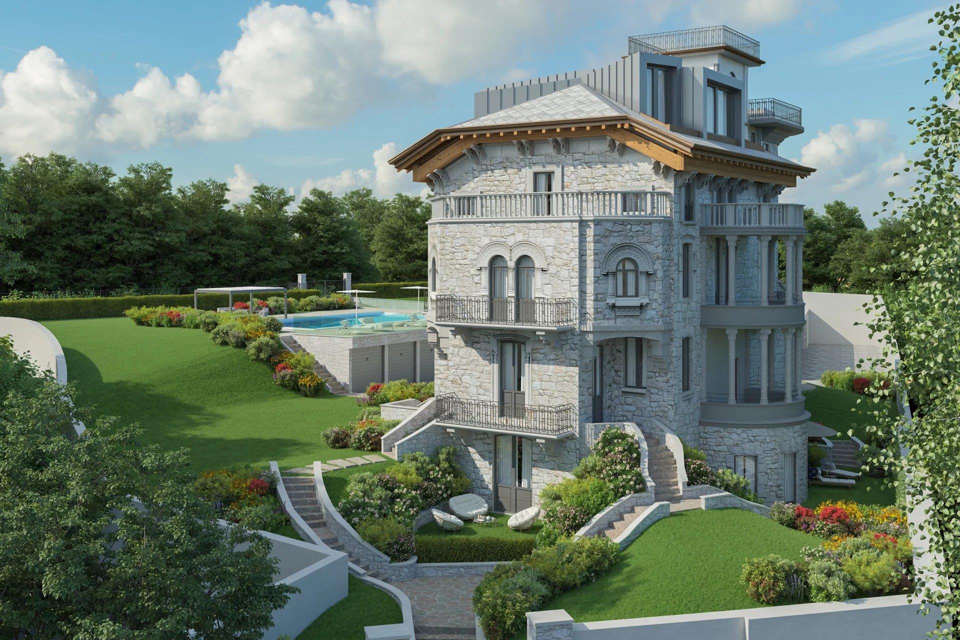 Prestigious period villa for sale in Baveno in need of renovation