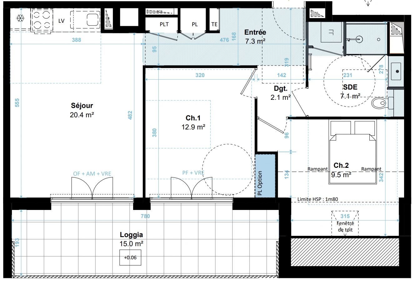 Appartement à vendre, 59m², Plérin