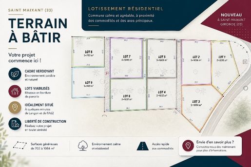 Terrain 49 m² · à Saint-Maixant · 49 m² · 185 450 €