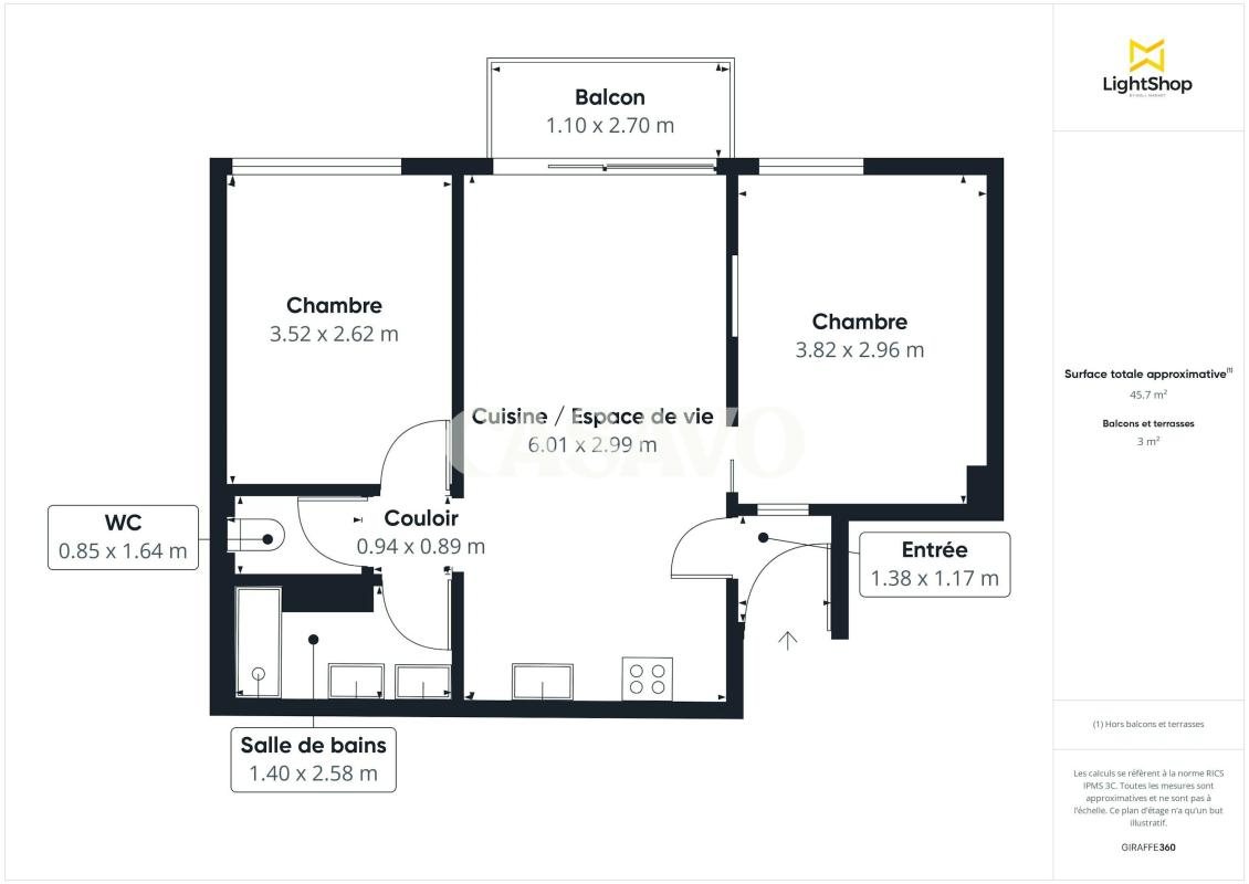 Appartement à vendre, 50m², Puteaux