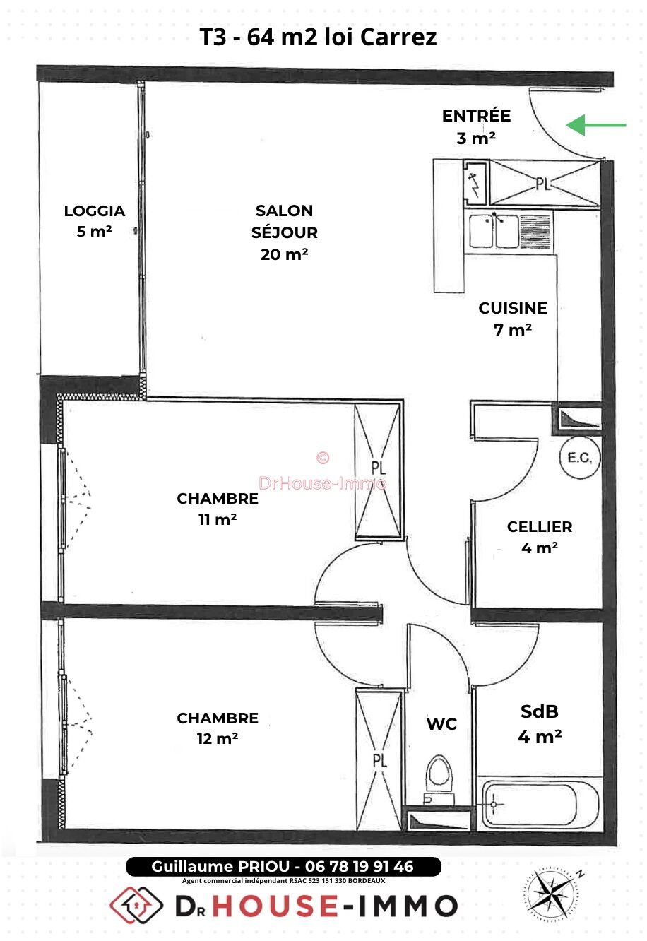 Bright 2-Bedroom Apartment with Loggia & Secure Parking - Bordeaux Bastide - Ansicht 2