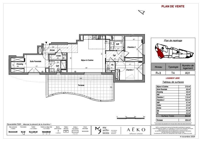 Appartement à vendre, 92m², Lattes