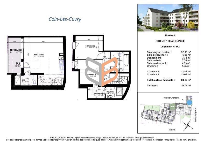 Appartement à vendre, 83m², Coin-lès-Cuvry