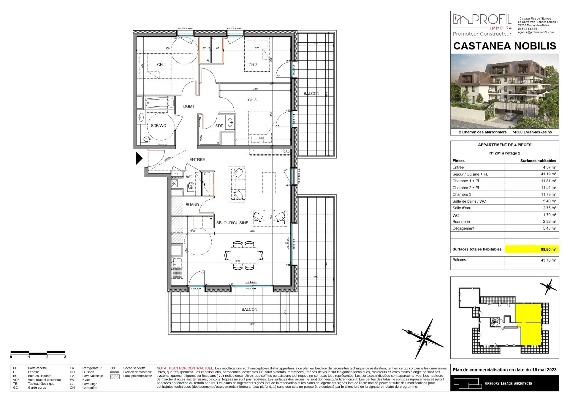 Appartement à vendre, 97m², Evian-les-Bains