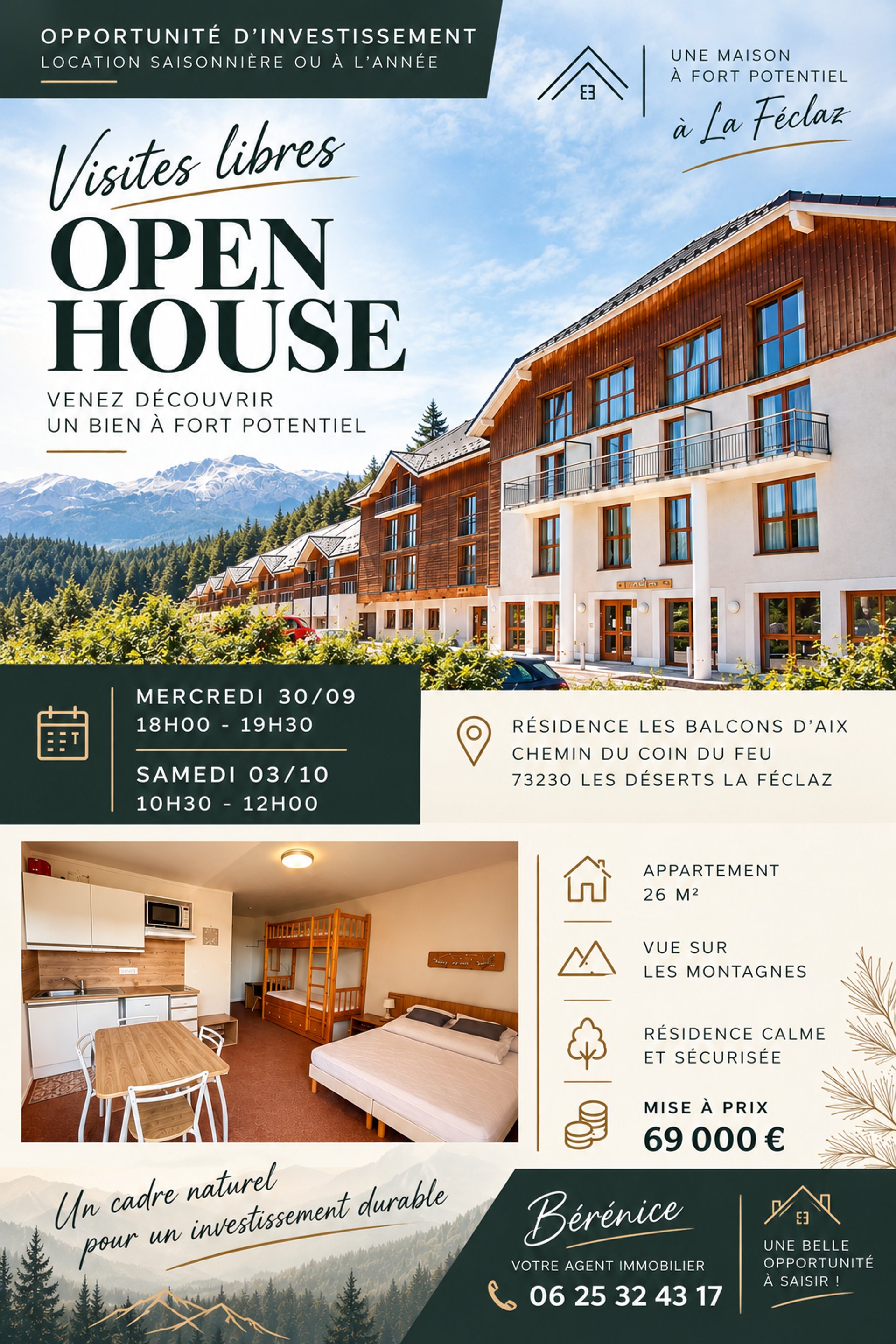 Appartement à vendre, 26m², Les Déserts