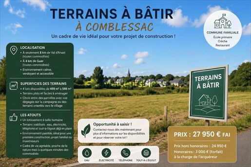 Terrain 499 m² · à Comblessac · 499 m² · 32 000 €