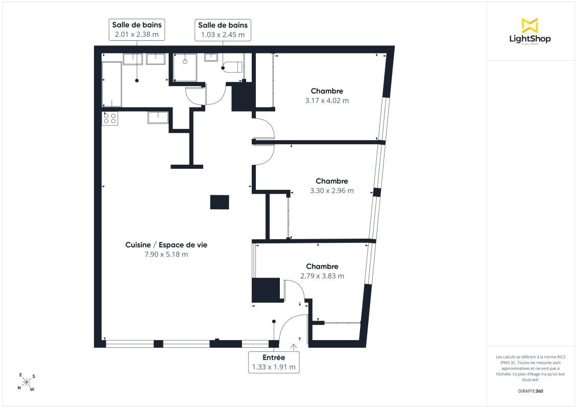 Appartement à vendre, 91m², Montreuil