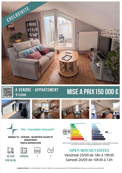 2 pièces 55 m² · à Cognin · 55 m² · 150 000 €