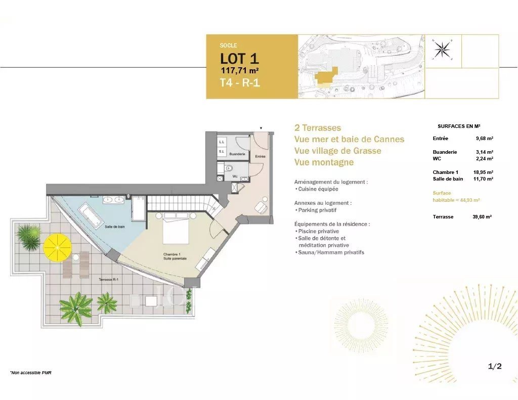 Appartement à vendre, 117m², Grasse
