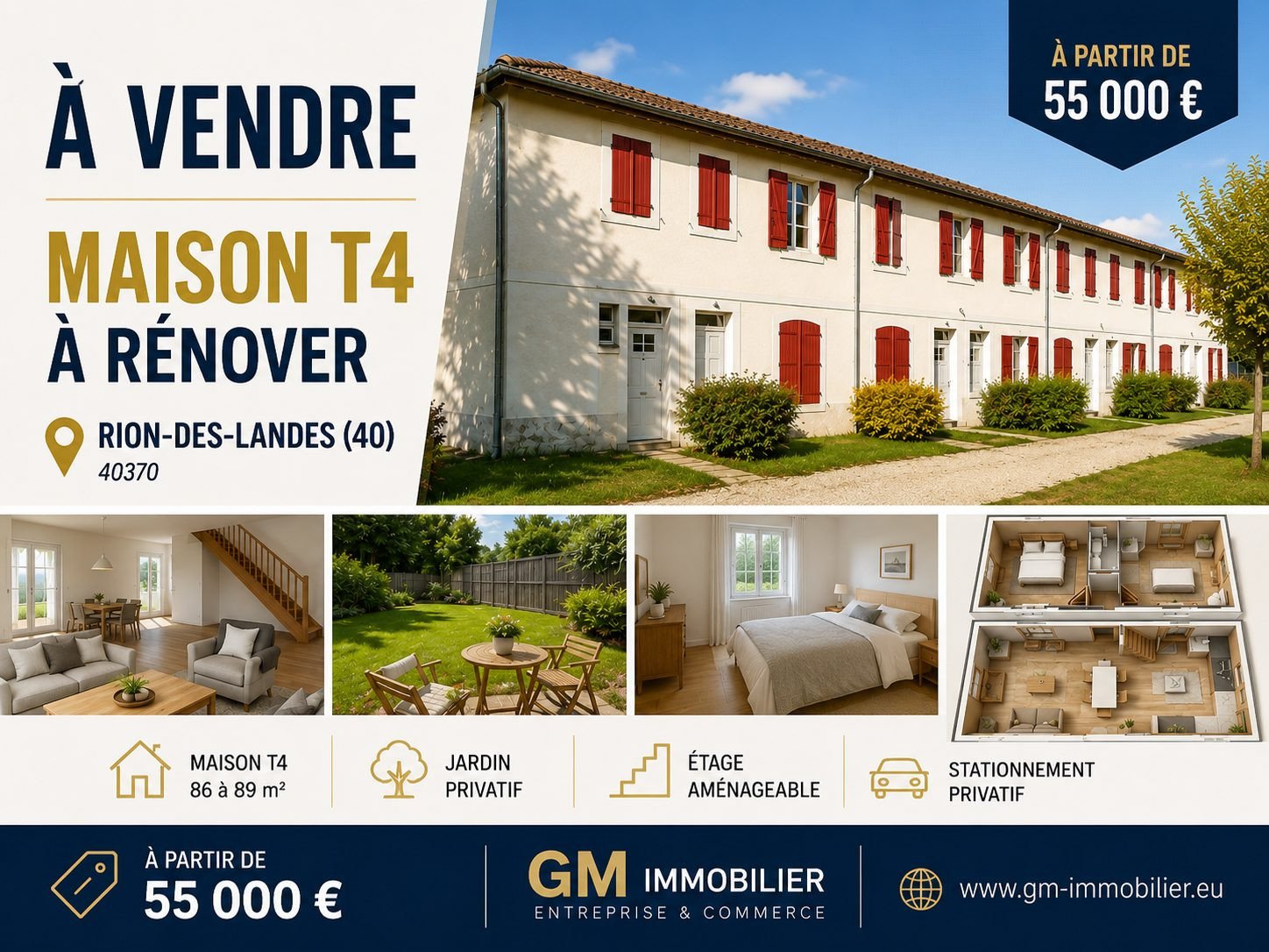 Maison à vendre, 86m², Rion-des-Landes