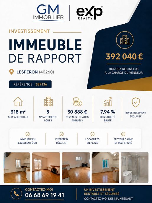 Maison 318 m² · à Lesperon · 318 m² · 392 040 €
