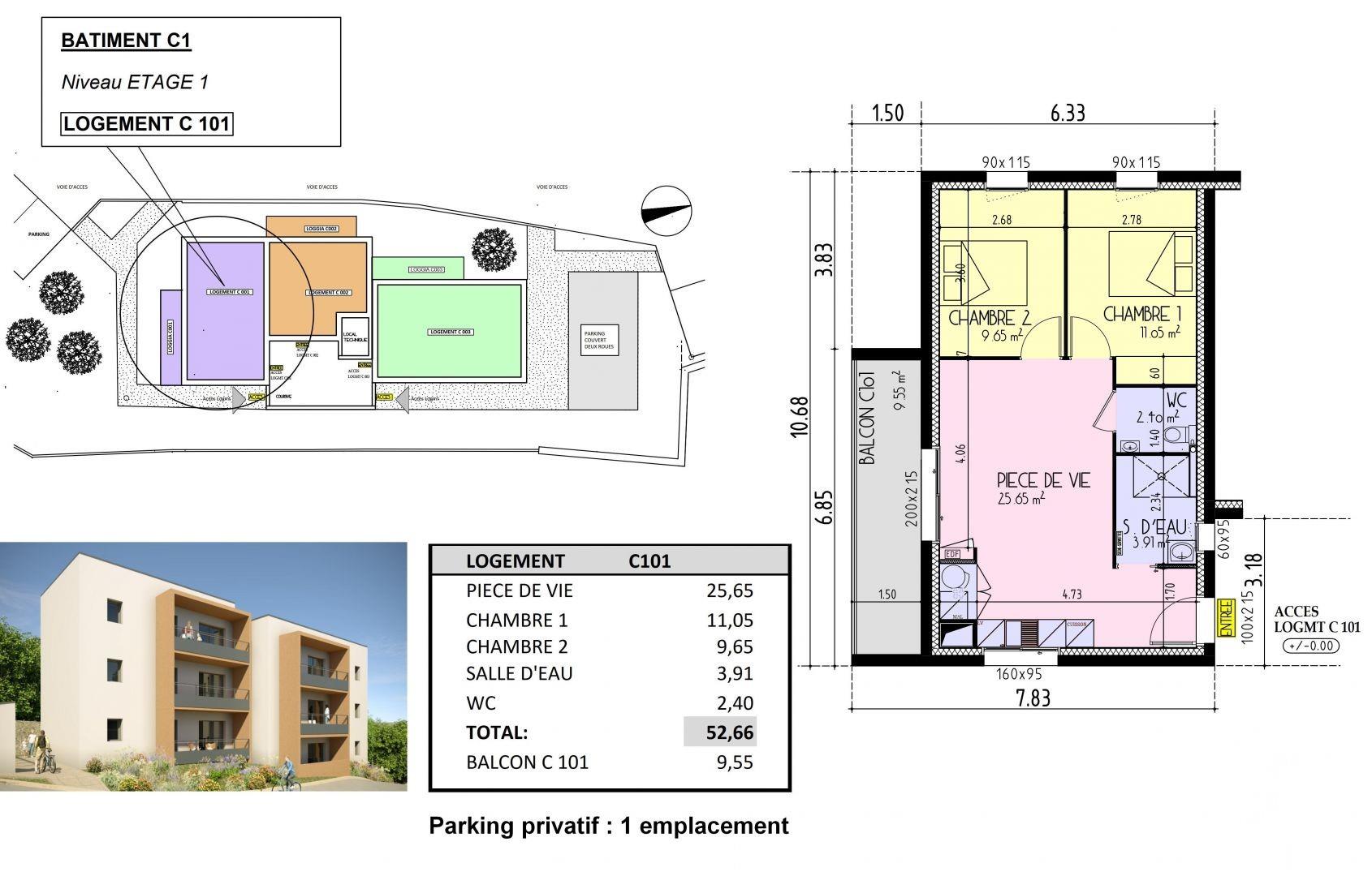 Appartement à vendre, 53m², Les Herbiers