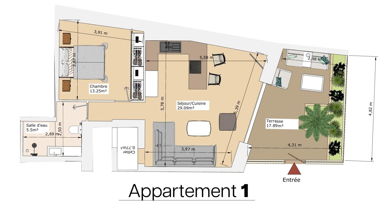 Appartement à vendre, 50m², Sète