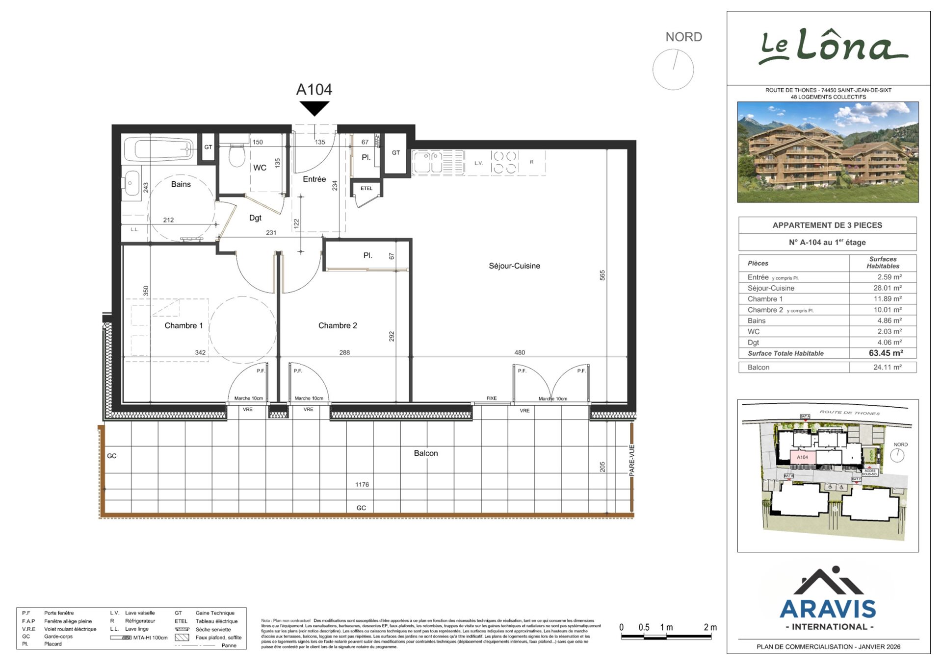 Appartement à vendre, 63m², Saint-Jean-de-Sixt