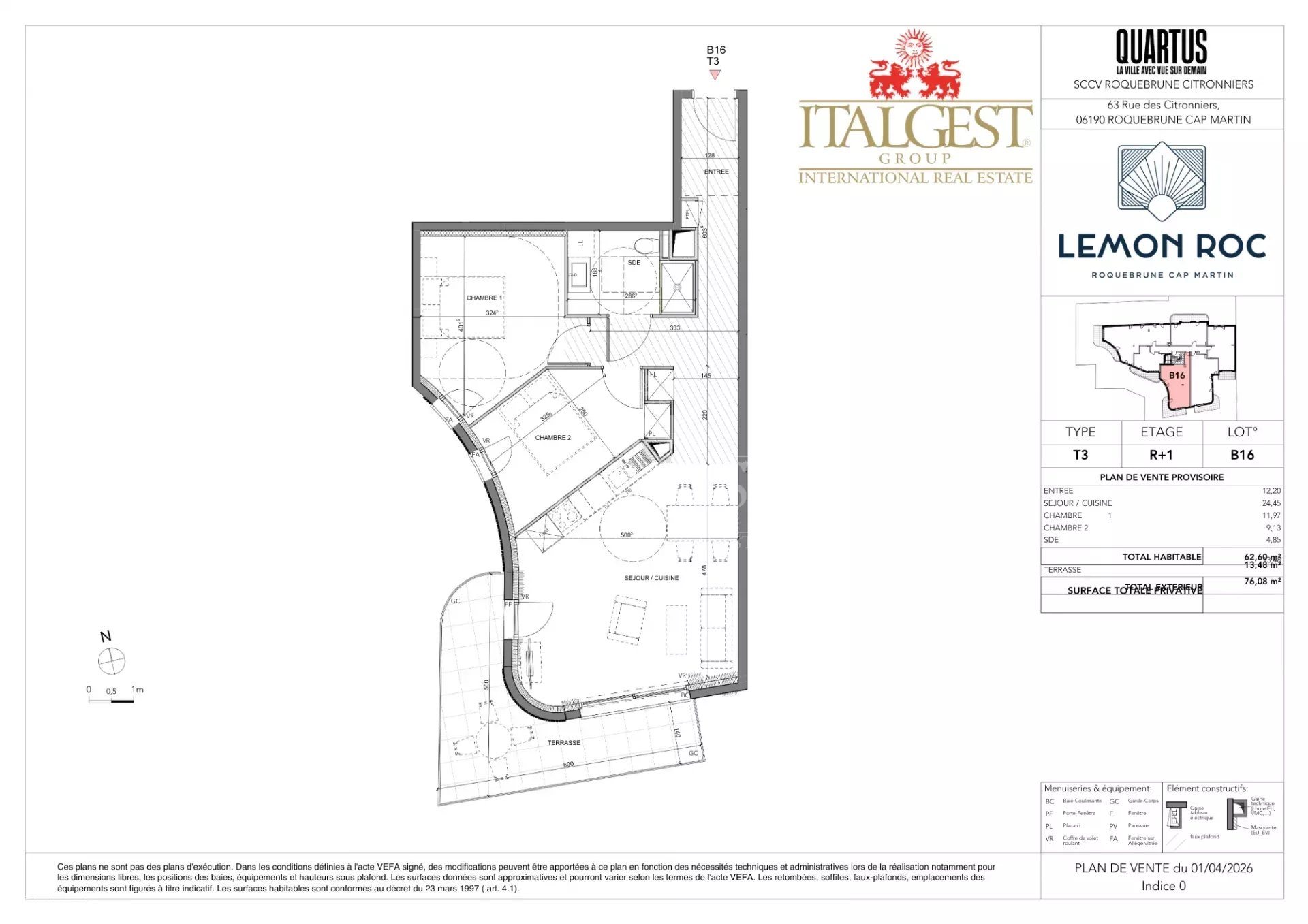 Appartement à vendre, 62m², Roquebrune-Cap-Martin