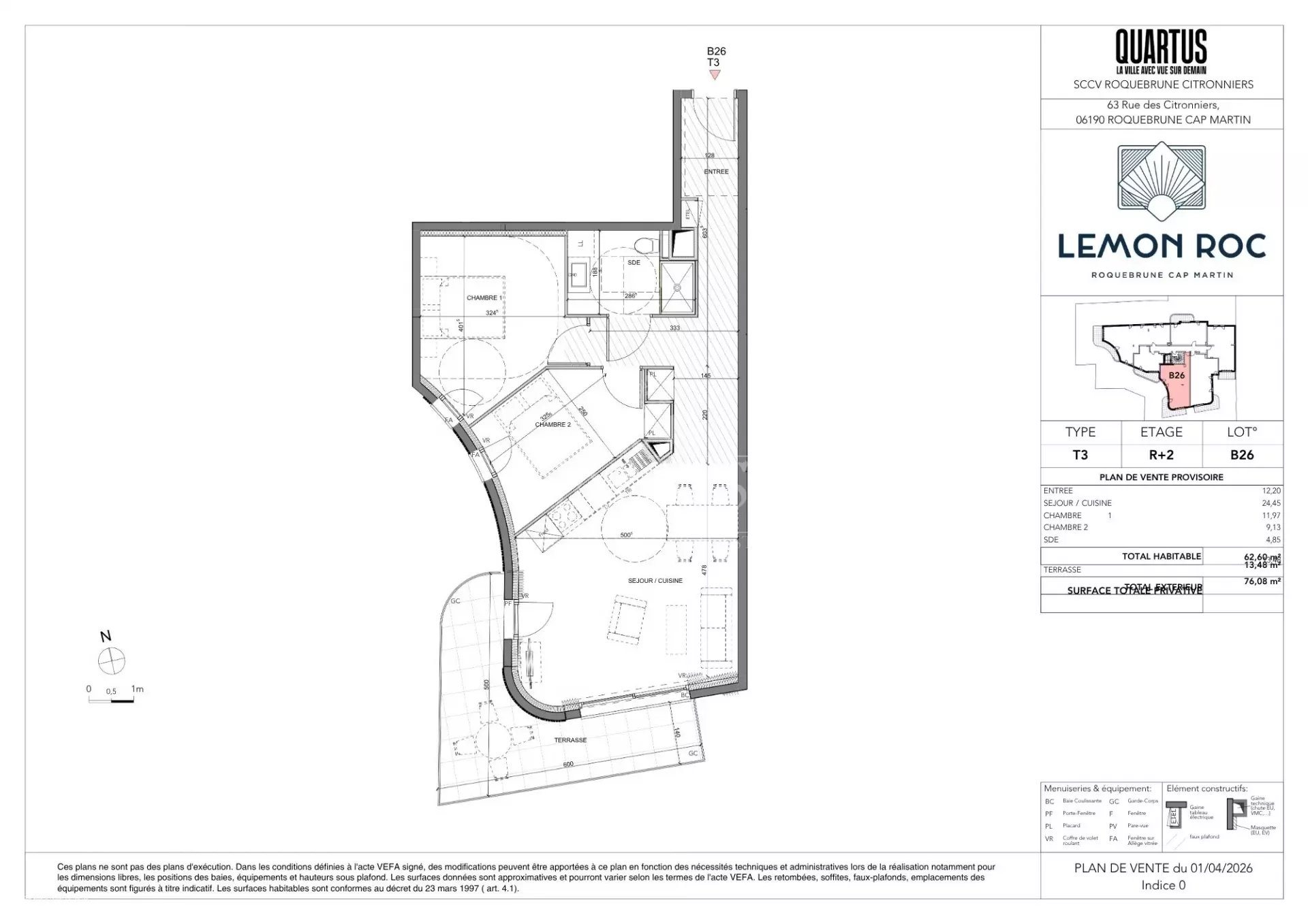 Appartement à vendre, 62m², Roquebrune-Cap-Martin