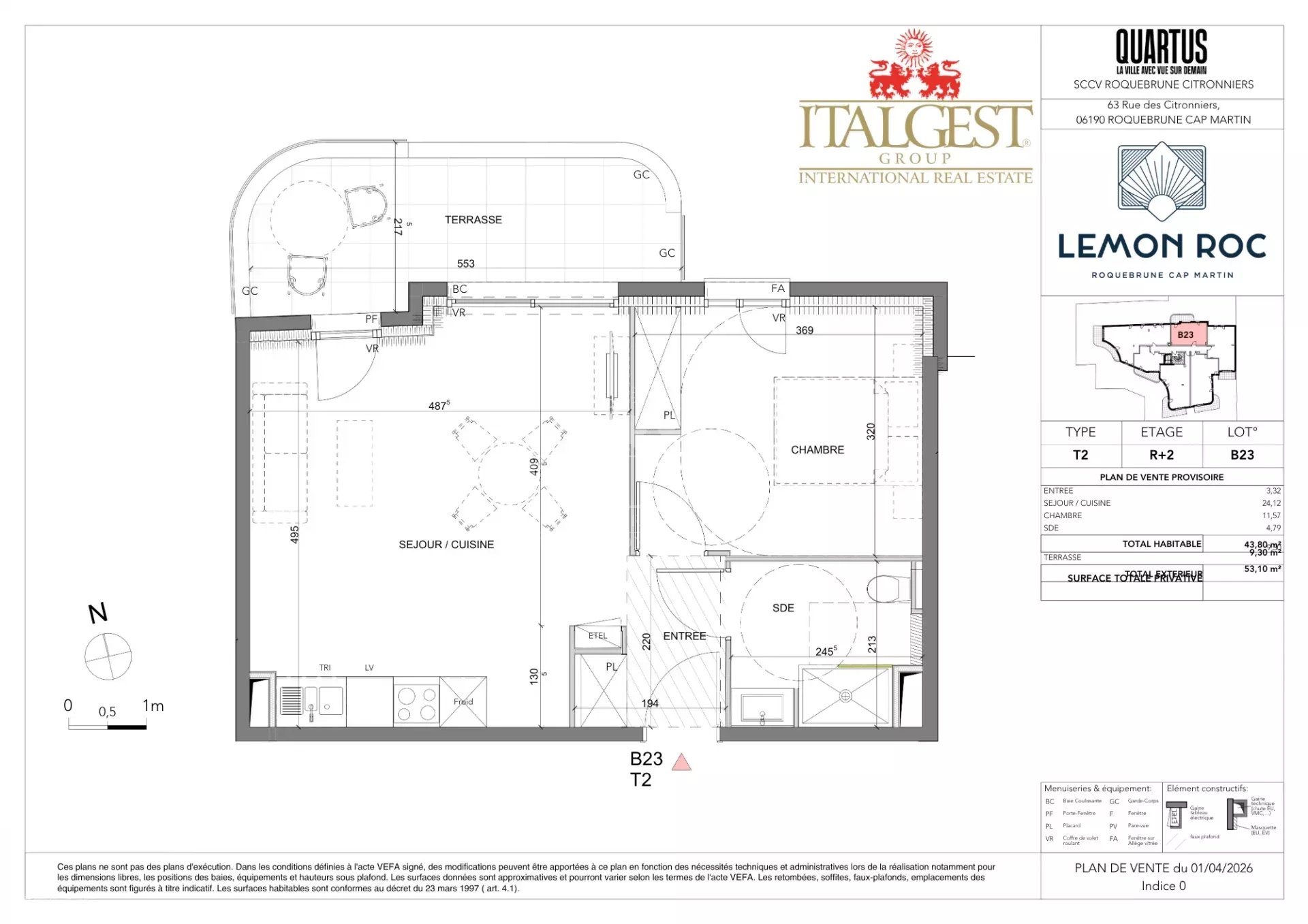 Appartement à vendre, 43m², Roquebrune-Cap-Martin