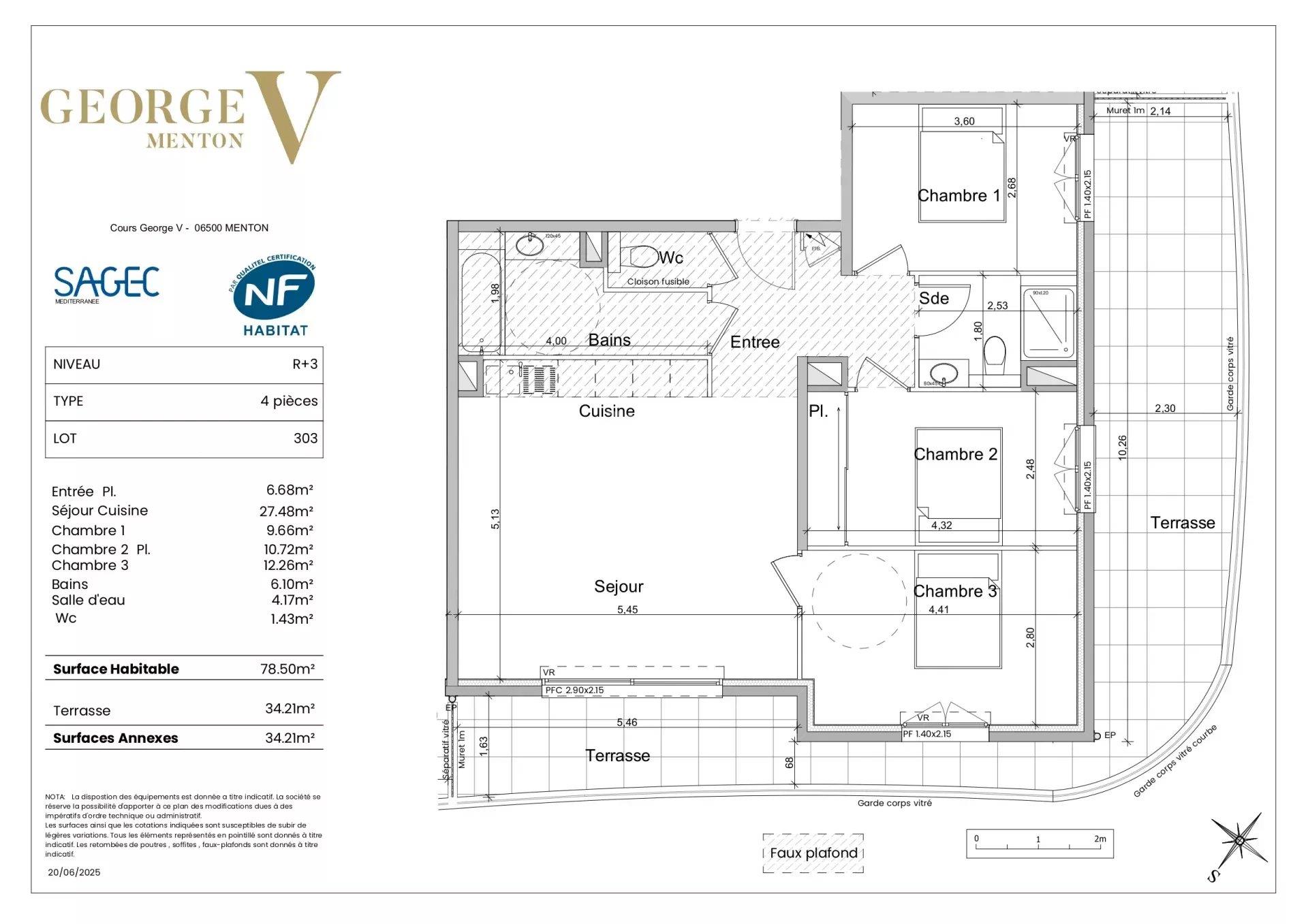 Appartement à vendre, 78m², Menton