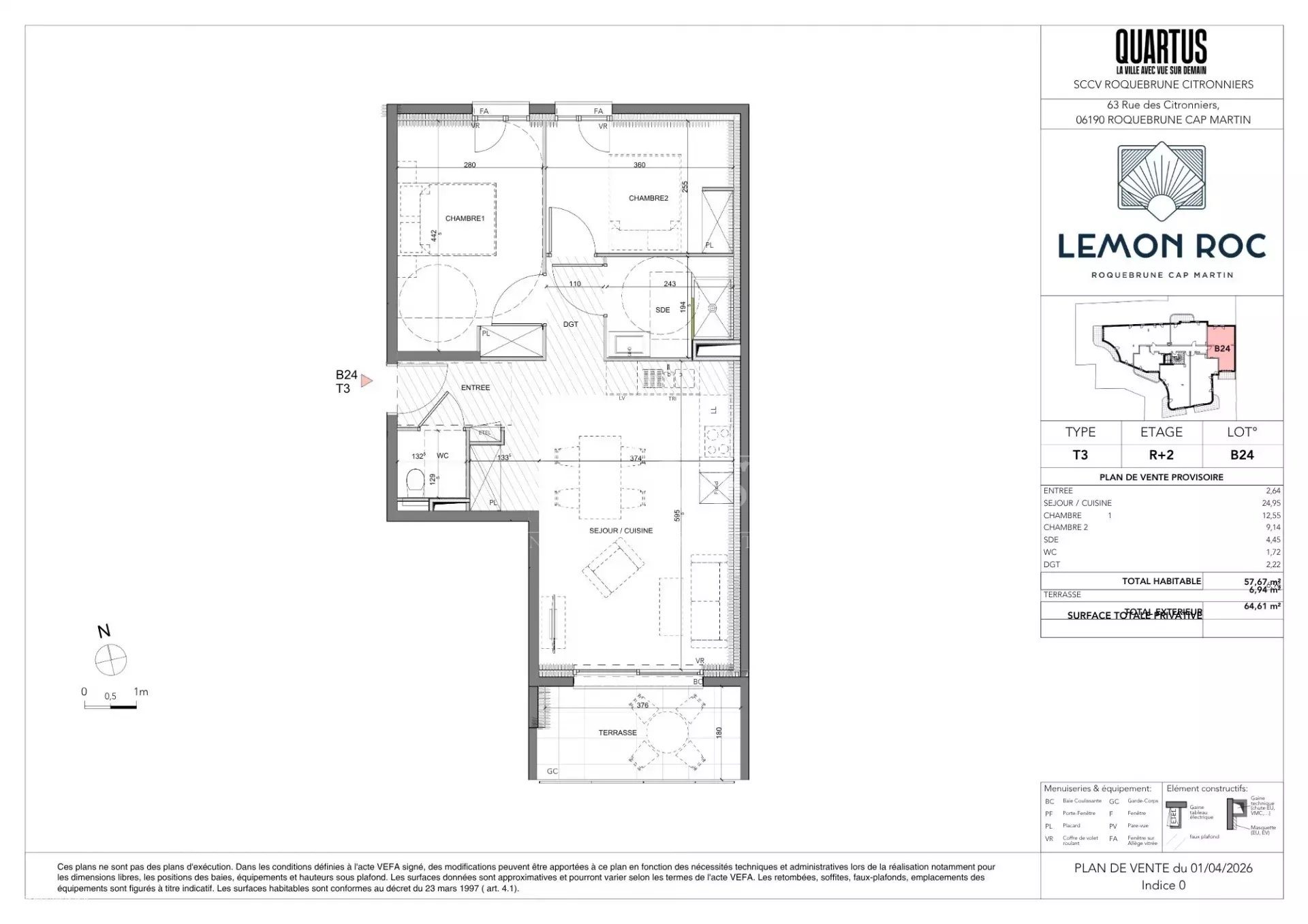 Appartement à vendre, 57m², Roquebrune-Cap-Martin
