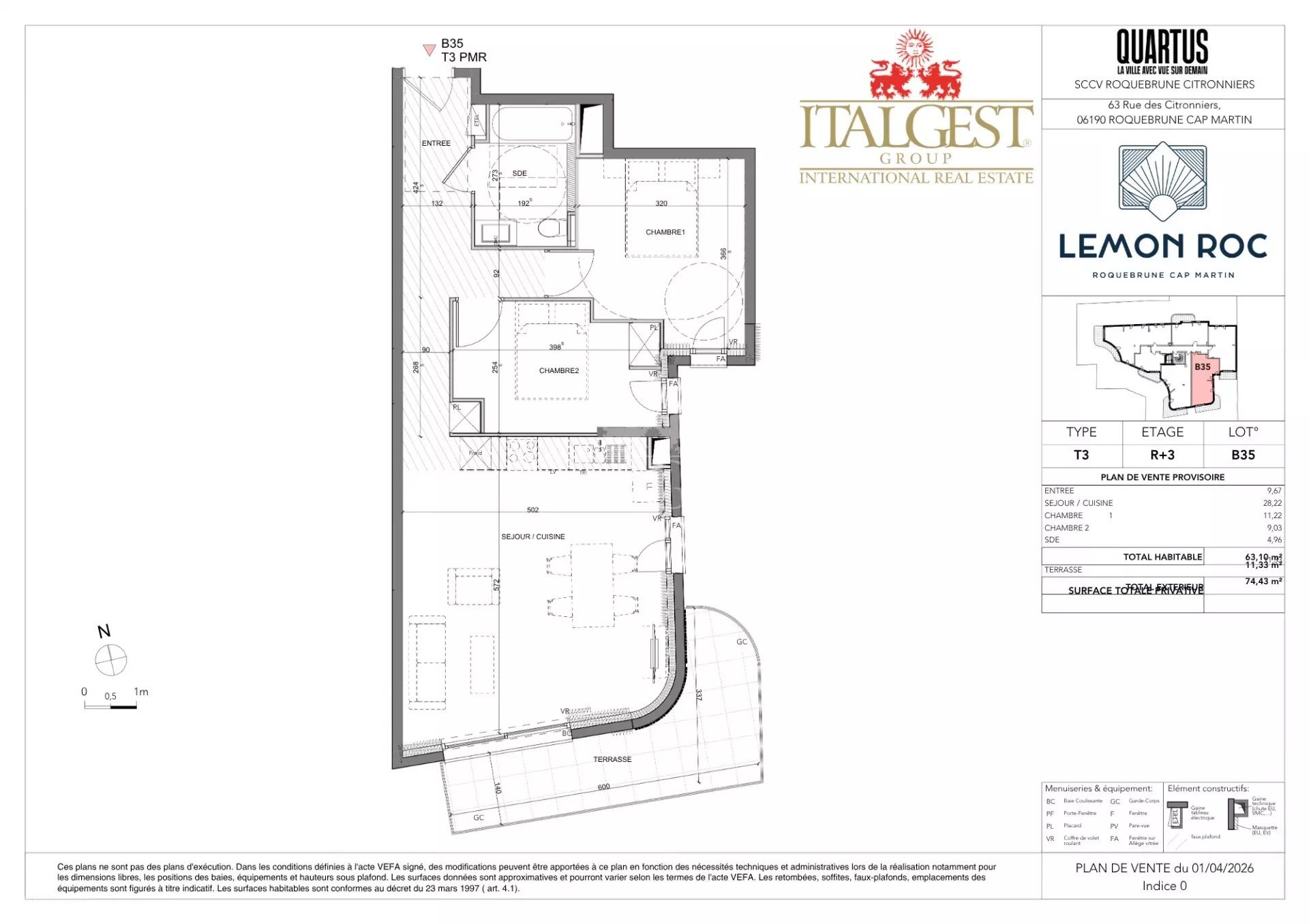 Appartement à vendre, 63m², Roquebrune-Cap-Martin