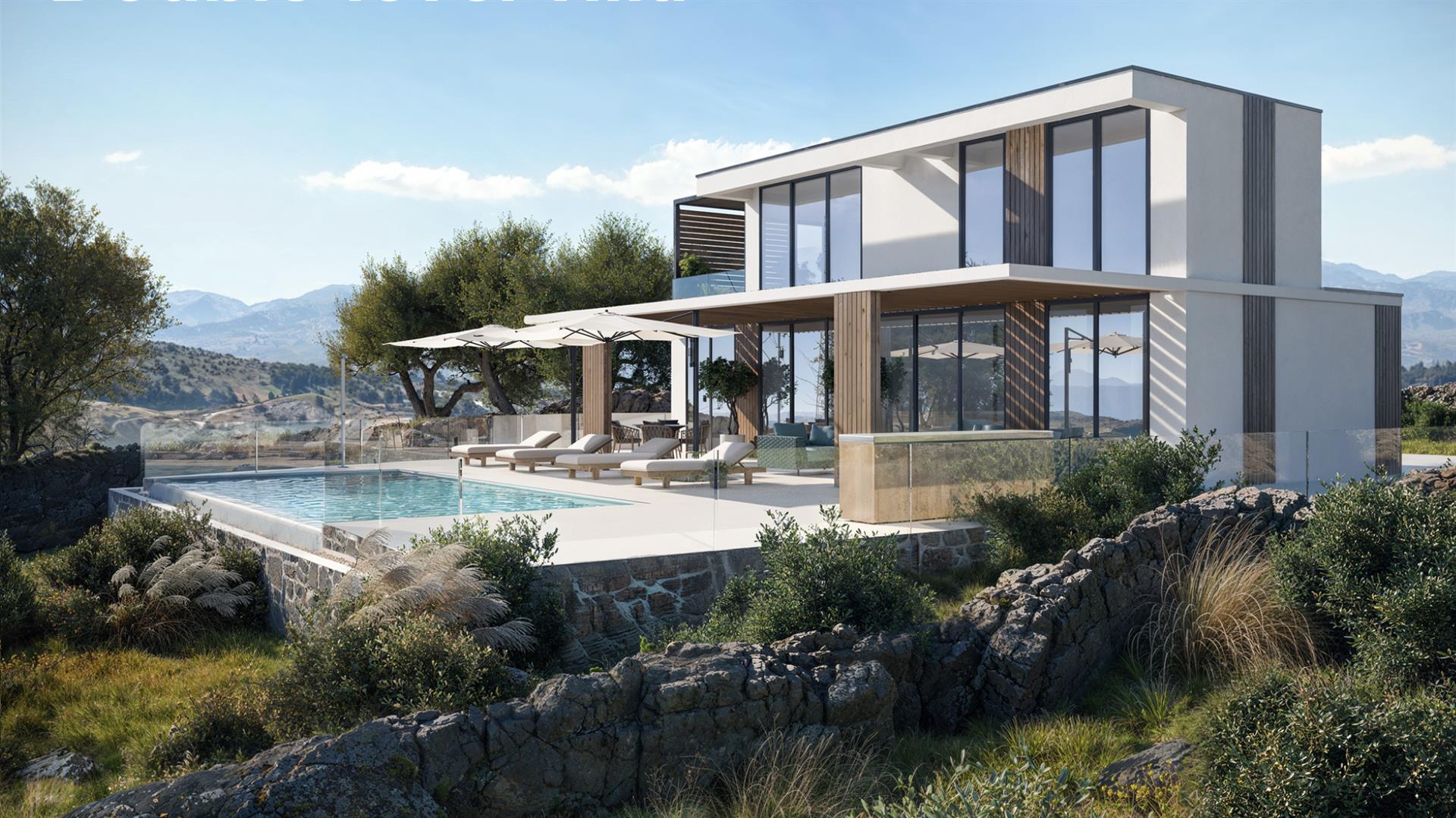 Luxusvillen zum Verkauf in Kefala, Kreta — Panoramablick auf das Meer in der Nähe von Chania