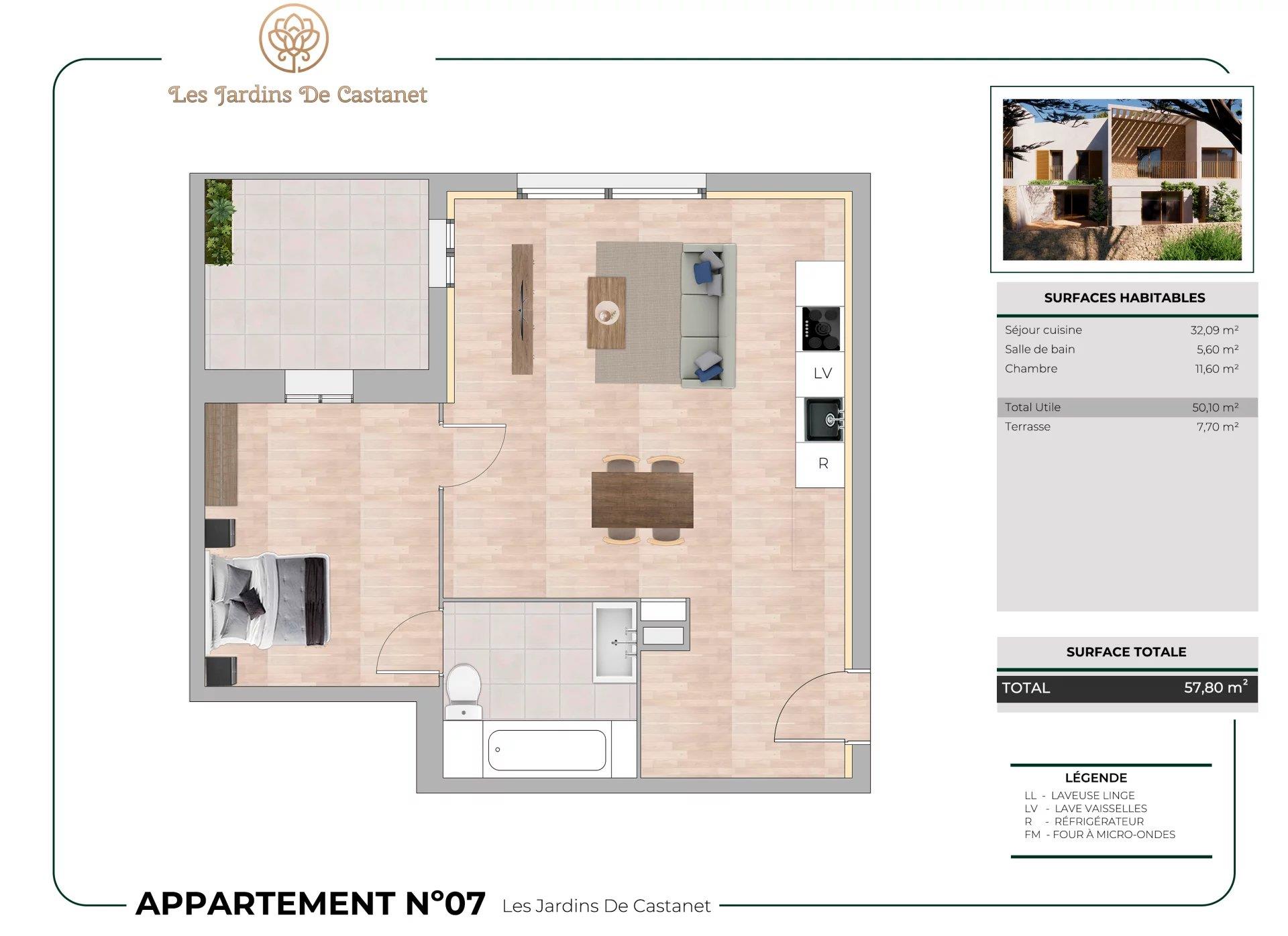 Appartement à vendre, 50m², Nîmes